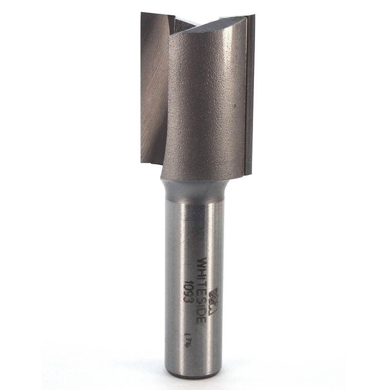 Double Flute Straight Cut Router Bit - 1/2" SH - Diameter:1" - Cutting Length:1-1/4" - Overall Length:3"